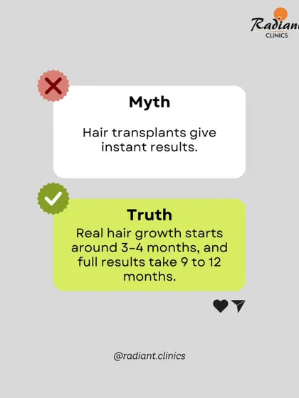 It is crucial to set realistic expectations. A common myth is that results are instant. The truth is that the transplanted hair first goes through a shedding phase. Real, permanent growth begins around 3 to 4 months, with the final, full result visible after 9 to 12 months.