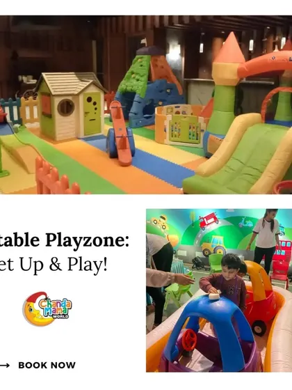 Set up and play! This collage shows a large, elaborate indoor playzone alongside a fun, interactive car wash station. I provide a hassle-free service, from delivery and setup to supervision.