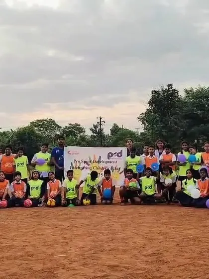 Another happy group photo from the Children's Day event in Bhubaneswar. These celebrations reinforce the positive and joyful aspects of being part of a sports community.