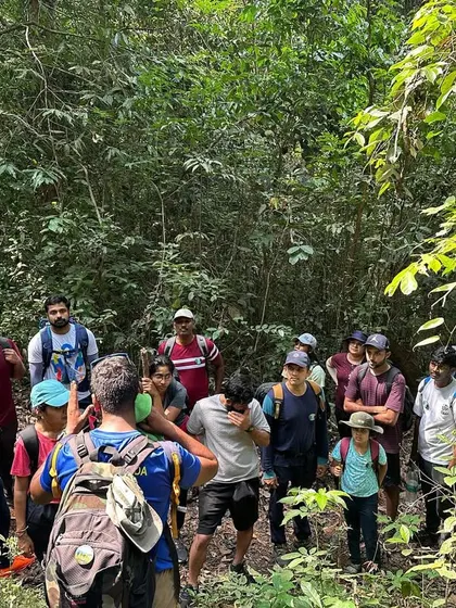 A briefing in the middle of the jungle. I make sure everyone knows the plan, even when we are deep in the forest.