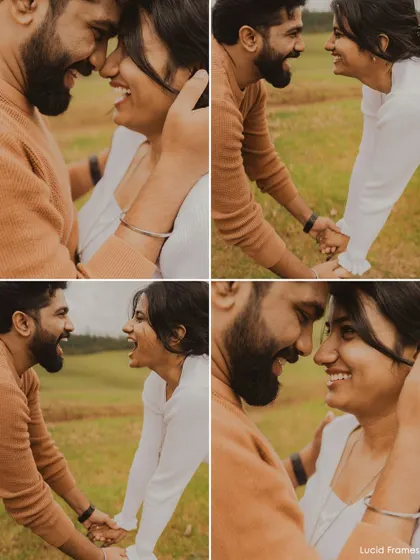 A collage of laughter and smiles, perfectly capturing the fun and joyful spirit of this couple.