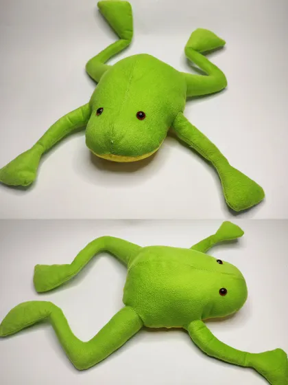 A cute and cuddly handmade frog soft toy. These workshops are a great way to learn a new skill and create a unique, personalized gift.