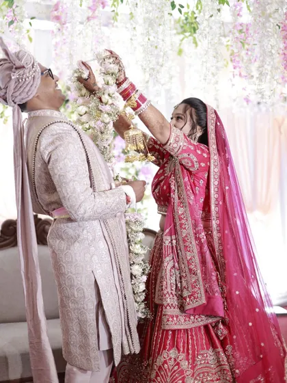 The jaimala ceremony is such a joyful moment. This is from my own wedding, a reminder of the fun and laughter that I want all my clients to experience.