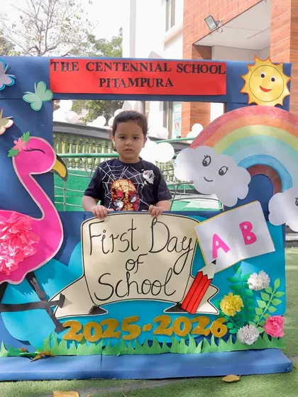 This young student is all set for his first day of school. We create a nurturing environment to make every child feel safe, happy, and ready to learn.