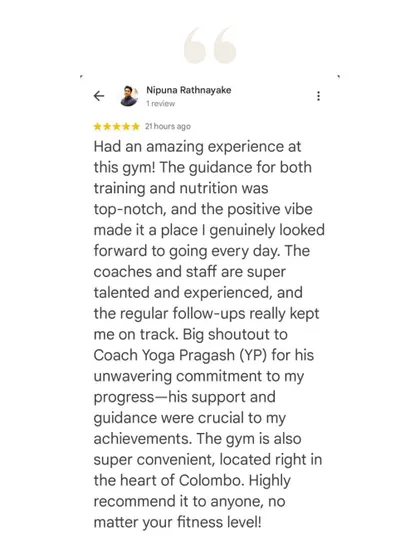 An amazing 6-week transformation from our Colombo branch. Nipuna lost 7.5 inches and found a positive vibe that made him look forward to coming to the gym every day.