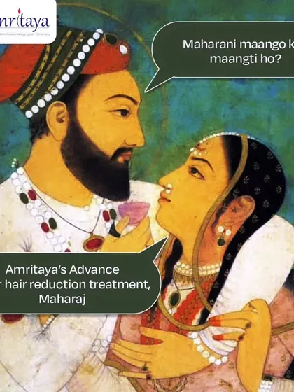 What does a modern Maharani ask for? Advanced laser hair reduction, of course! This fun, creative graphic announces our special 65% off deal, because you deserve to feel like royalty.