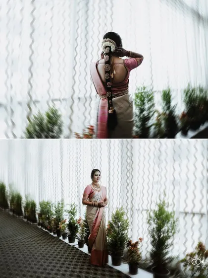 A duplicate of the beautiful diptych showing the bride's preparations.