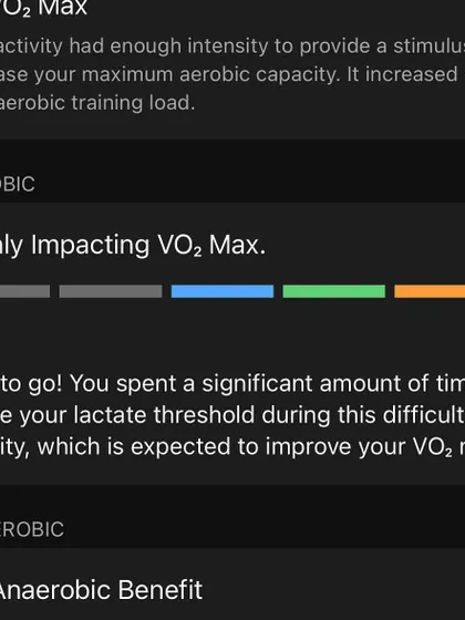 This workout had a high impact on my VO2 Max. These are the key sessions that provide the stimulus for aerobic improvement.