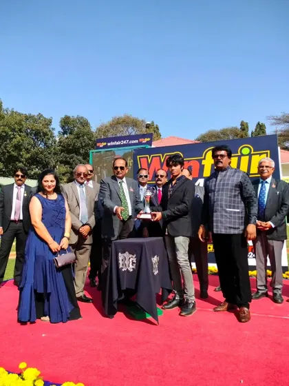 The Mysore Race Club Trophy is presented to the winning connections of Masato.