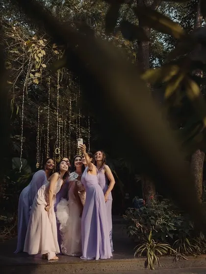 The wedding squad is an essential part of the celebration. These photos capture the fun, laughter, and support of bridesmaids and groomsmen, the friends who stand by the couple on their big day.
