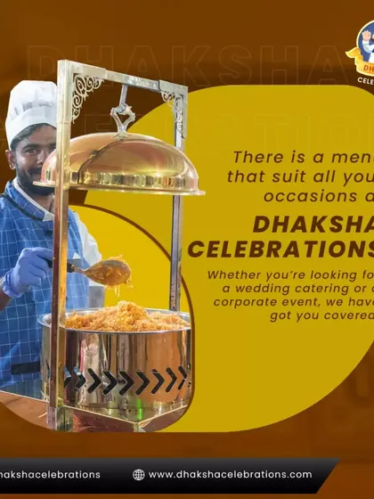 A member of my staff serving a delicious rice dish from an ornate golden food warmer. I have menus to suit all occasions, from weddings to corporate events.