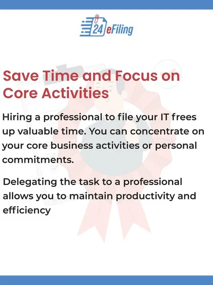 Delegating your tax filing to us frees up your valuable time. You can focus on your core business activities or personal commitments while we handle the paperwork with professional efficiency.