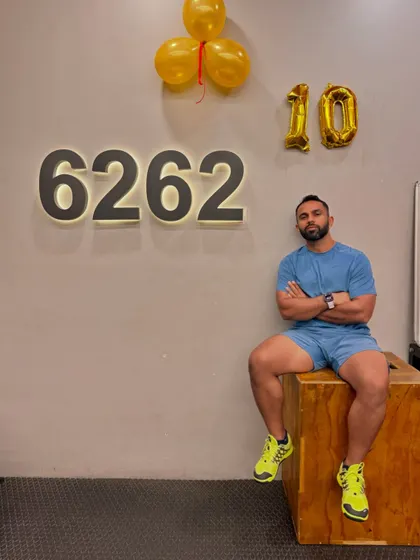 Celebrating 10 years of 6262 Fitness. This image marks a decade of my journey as a coach, from training on a footpath to building a thriving fitness community.