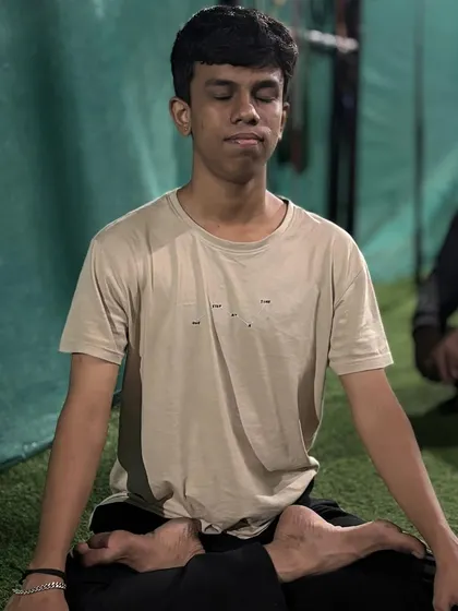 Another member in deep meditation, a practice we encourage to complement the intense physical training.