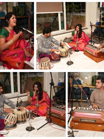 Mesmerizing bhajans being performed during our Janmashtami celebration. Music is a powerful path to devotion, and our kirtans create an atmosphere where everyone can connect with the divine spirit of Krishna.