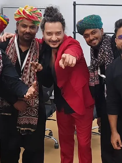 A fun group selfie with my entire troupe backstage before a performance in Delhi.