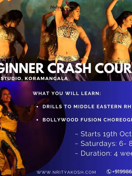 We are launching a new beginner crash course. This is a great opportunity to learn belly dance basics and a fun Bollywood fusion choreography to "Masakali" over four weeks.