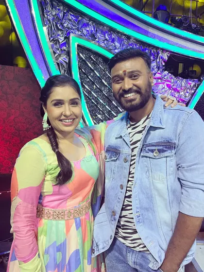 With the lovely Anu Prabhakar ma'am, who was a judge with me for a dance show. It was my first time acting as a judge and a great experience.