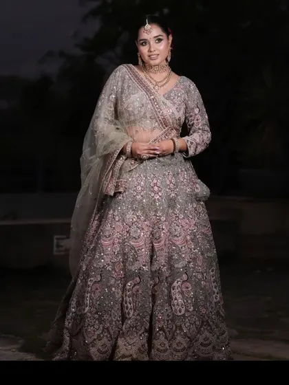 Our client looking confident and beautiful in her rental lehenga. We love helping brides feel their best.