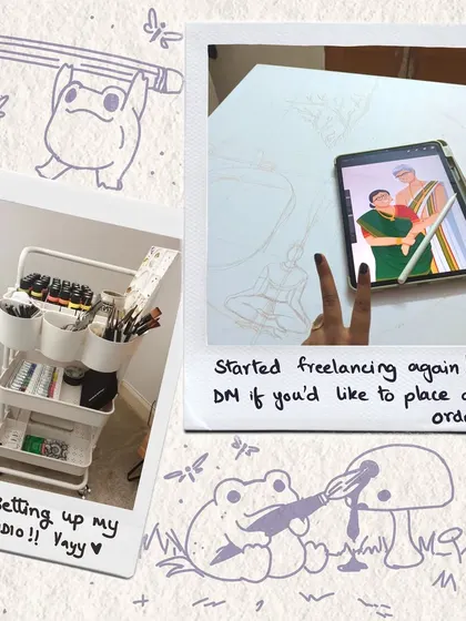 A little update from my art studio. I'm so excited to be setting up my creative space and getting back to freelance commissions.