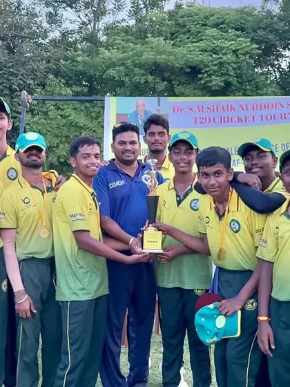 The victorious RSCA Bangalore U-17 team after winning the All India Tournament in Chennai, a significant achievement for our academy.