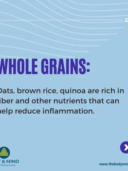 Choosing complex carbohydrates from whole grains is an important part of an anti-inflammatory lifestyle. The fiber in these foods feeds beneficial gut bacteria and helps regulate blood sugar.