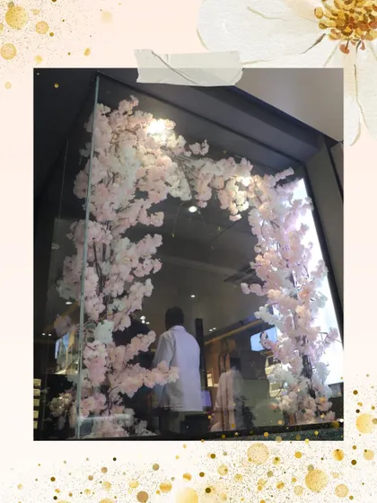 We created a beautiful arch of cherry blossoms inside the GKB store window. This installation not only added a touch of whimsical elegance but also drew the eyes of passersby, creating a story of renewal and beauty.