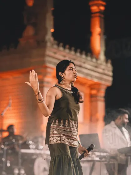 Another picture from the Hampi Utsava. Performing with the beautiful monuments in the background was truly special.