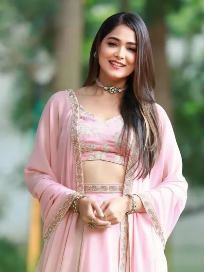 A happy moment captured during the shoot with Mokshitha Pai.