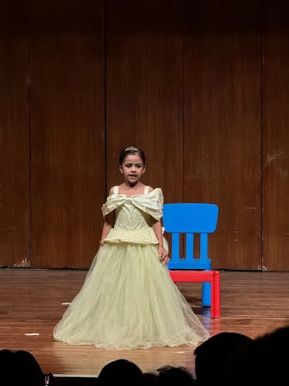 A beautiful Belle from Beauty and the Beast, ready for her moment in the spotlight.