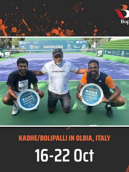 The winning streak continues: Kadhe and Bolipalli triumphing in Olbia, Italy, with Balu Sir.
