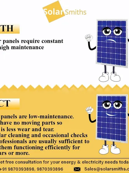 A common myth is that solar panels require constant, high maintenance. The fact is, my systems are low-maintenance, with no moving parts, requiring only occasional professional checks and cleaning to function efficiently for over 25 years.