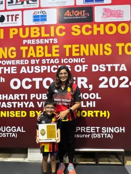 Our U-9 Mix runner-up, Aradhya Kashyap, at the Delhi State Ranking Tournament. Starting them young builds a strong foundation.
