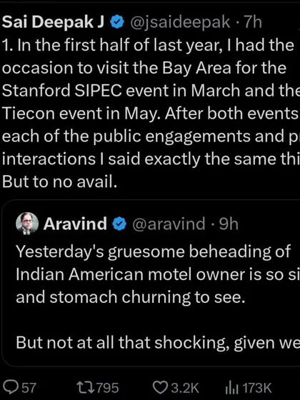This is the start of a detailed thread analyzing the disconnect between the Indian American elite and ground realities. I argue that a strong community and Dharmic foundation are essential for survival, a truth often overlooked by those in positions of comfort.