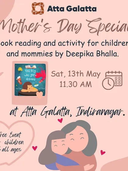 We celebrated Mother's Day with a special book reading and card-making activity at Atta Galatta. It was a beautiful opportunity for moms and their children to create and connect.