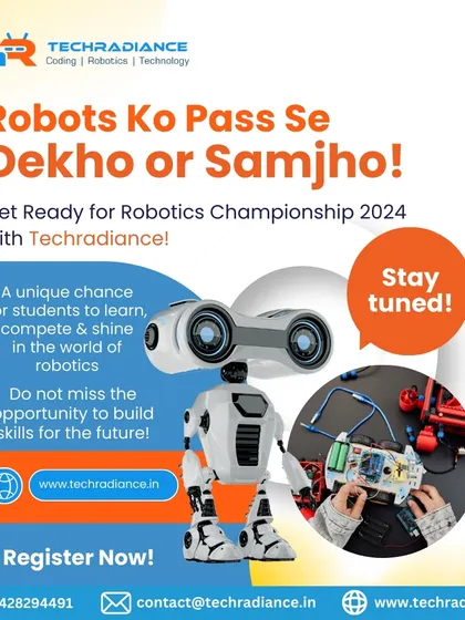 A promotional graphic inviting students to our Robotics Championship, an opportunity for them to learn, compete, and build skills for the future.