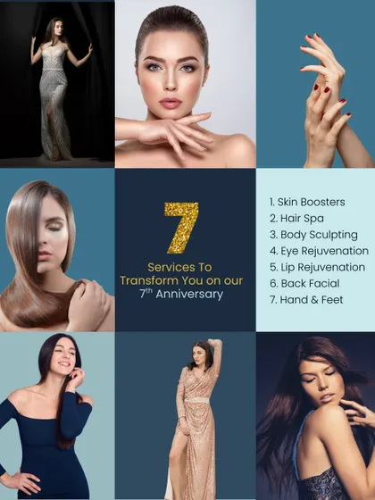 To celebrate our 7th anniversary, we curated 7 transformative services, from skin boosters and body sculpting to back facials and hand rejuvenation, offering a complete head-to-toe glow-up.