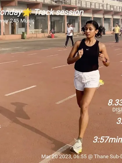 A Monday track session hitting a 3:57/km pace. To make significant progress, you must be intentional with your daily work.