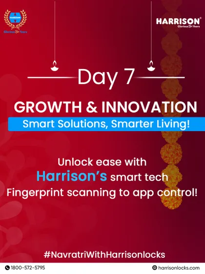 Day 7 of Navratri: Growth & Innovation. Smart living starts with smart solutions. From fingerprint scanning to app control, we bring convenience and innovation to your home.