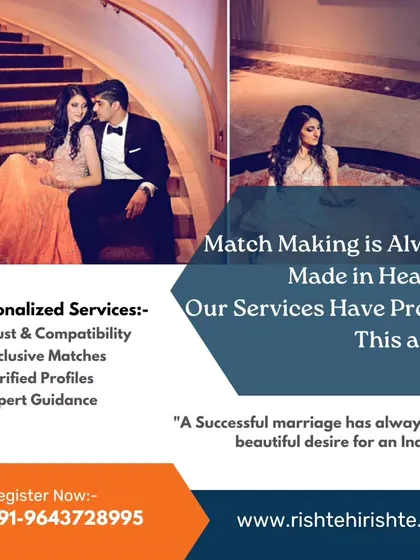 We believe that matches are made in heaven, and our services prove it time and again. This image highlights our personalized approach with exclusive, verified matches and expert guidance.