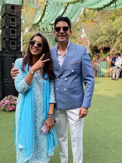 Posing with a key member of the event planning team. It takes a village to put on a flawless wedding, and I'm grateful for my industry partners.
