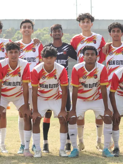 Our team posing for a photo before a Delhi Youth League Tier 2 match.
