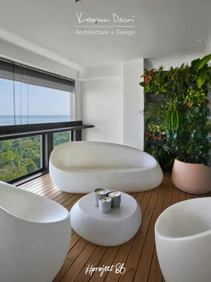 This deck for Project 86 is a private escape above the city. With a vertical garden, sculptural Vondom furniture, and an uninterrupted ocean view, it’s the perfect spot for a sundowner. It’s an outdoor room designed for relaxation.