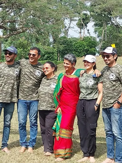 Posing with the dedicated team that makes the Barefoot Marathon happen. Their hard work and passion are the backbone of this event.