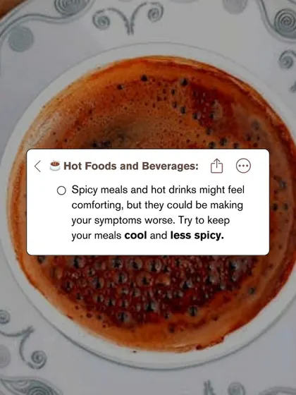 What you eat and drink can impact your Rosacea. Spicy meals and hot beverages can sometimes worsen symptoms, so I often recommend keeping meals cool and less spicy.