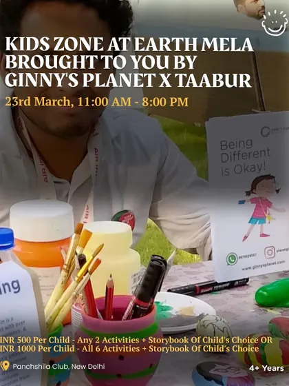 The Kids Zone at Earth Mela, brought to you by Ginny's Planet and me. An inclusive and fun space at a larger community event.