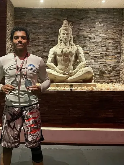 A moment of reflection with my medals after the tournament in Goa.