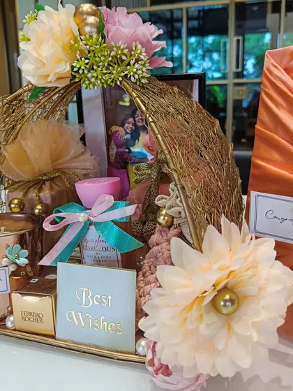 The complete wedding hamper set, a perfect token of love for a friend's new beginning.
