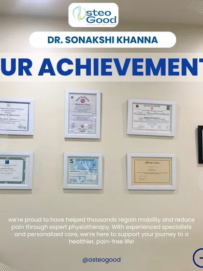 This is our wall of achievements at OsteoGood. Each certificate represents a milestone in our journey and our commitment to providing expert, personalized care to help you regain mobility.