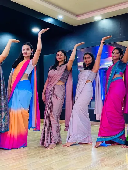 The ladies of our Bollywood class showing off their graceful poses.